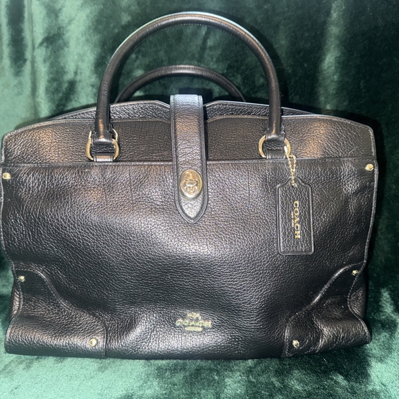 Coach Black Leather Briefcase with Classic Design - Picture 1 of 5